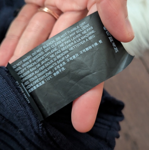 Theory Navy Ribbed Contrast Trim Button-Up Cardigan Sweater Deep Navy S Small - Picture 7 of 9